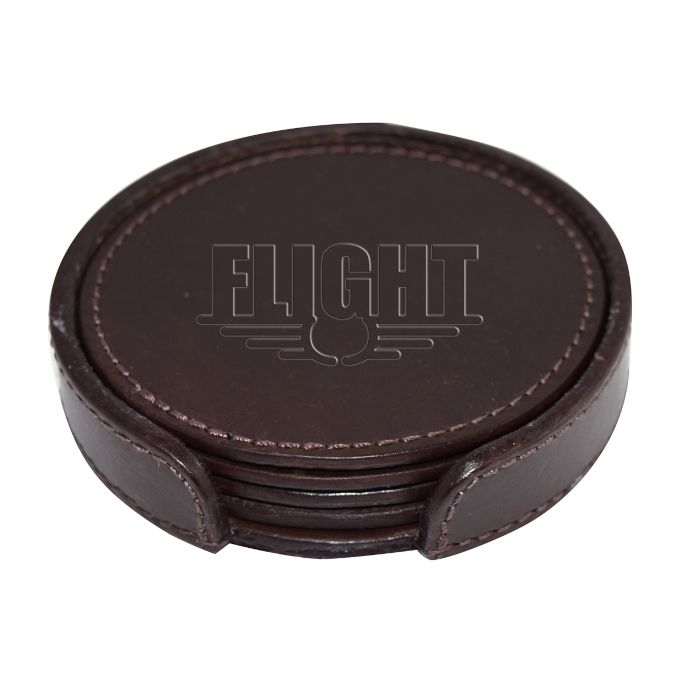 Custom Logo Round Leather Coaster Sets Quick Quotes