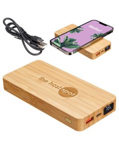 Bamboo Power Bank &  Wireless Charger (10000mAh)