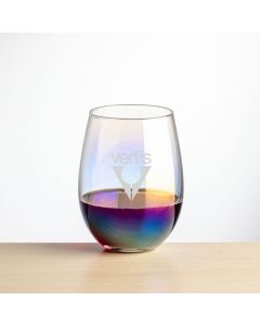 Miami Iridescent Stemless Wine Glass (Etched)