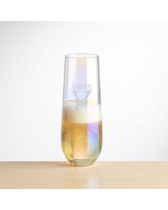 Miami Iridescent Stemless Flute (Etch)