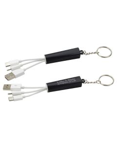 Trey 3-in-1 Light-Up Charging Cable & Keychain