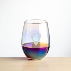 Miami Iridescent Stemless Wine Glass (Etched)