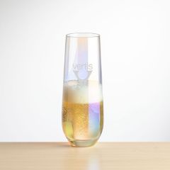 Miami Iridescent Stemless Flute (Etch)