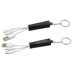 Trey 3-in-1 Light-Up Charging Cable & Keychain