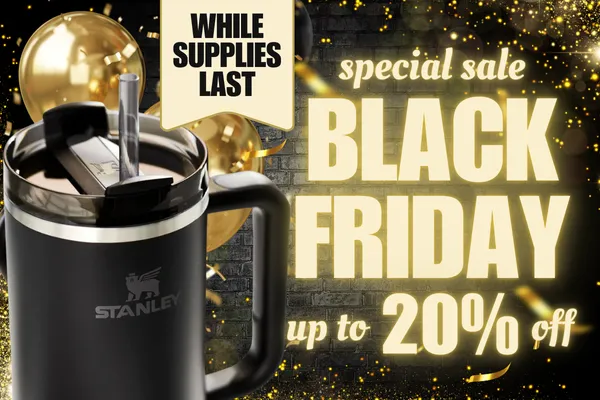 Black Friday - Enjoy discounts of up to 20% off some of our most popular products, including Stanley Mugs and Custom Printed Tents!