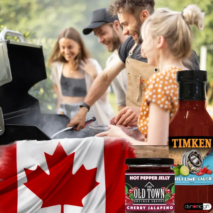 Canadians enjoying promotional BBQ items in Ottawa.