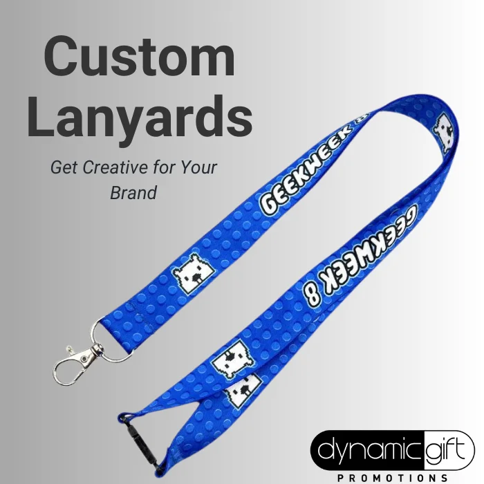 A custom dye sublimated lanyard from Dynamic Gift Canada.