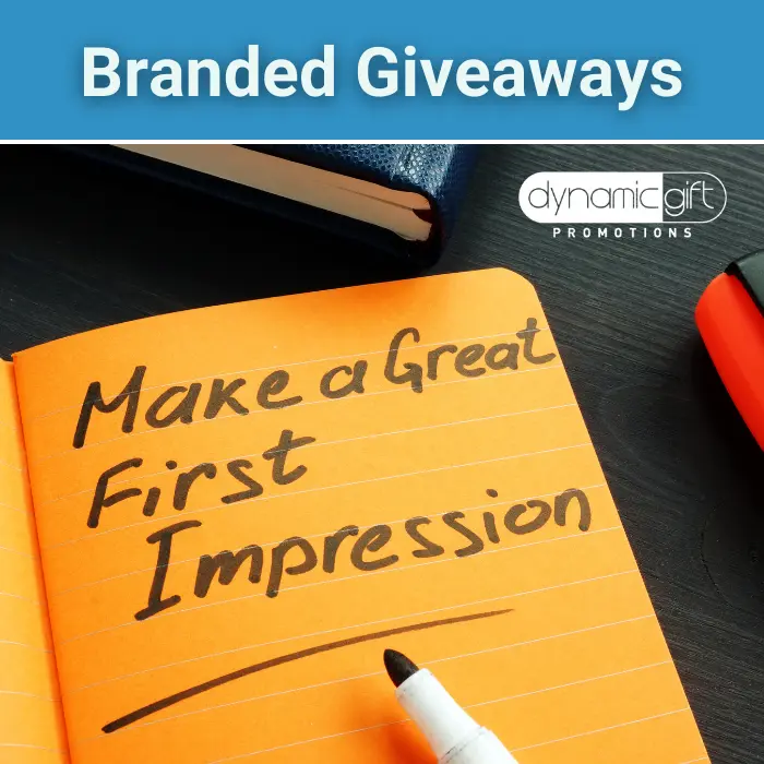 A notebook about branded giveaways in Canada making a positive first impression.