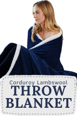 Customized Corduroy Lambswool Throw Blankets - Create a comfortable and cozy gift for clients and staff, like this blanket branded with your logo!